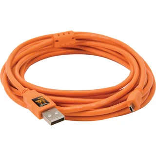 Tether Tools CU5429 TetherPro USB 2.0 A Male to Mini-B 8-pin Gold-Plated Cable (Orange) 