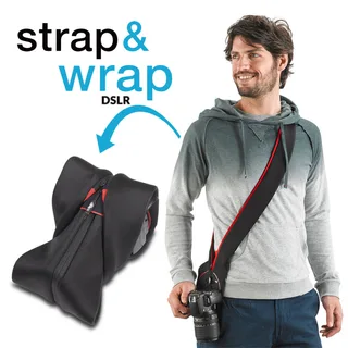 Miggo Strap &amp; Wrap DSLR için Koruyucu Kılıfa Dönüşen Askı (Pebble Road)