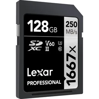 Lexar 128 GB SDXC Class 10 Kart V60 1667x 250 mb/s