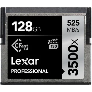 Lexar 128GB Professional 3500x CFast 2.0 Memory Card 525 mb/s