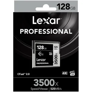 Lexar 128GB Professional 3500x CFast 2.0 Memory Card 525 mb/s