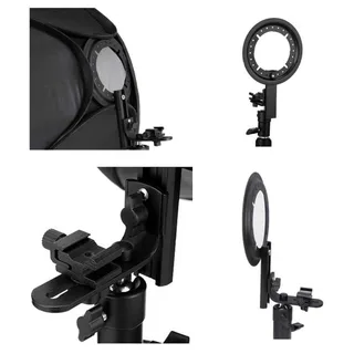 Fotga Kafa Flaşı için 40x40 Katlanabilir Softbox + Flaş Tutucu