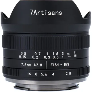 7Artisans 7.5mm F2.8 Canon (EOS-R Mount) Mark II MF APS-C Lens Siyah 