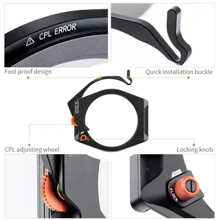 K&amp;F Concept X PRO Square Filter Holder System (95mm CPL + Square ND8/64/1000 + 4 Adapter Rings)