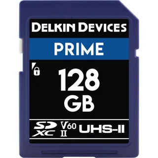 Delkin Devices 128GB Prime UHS-II V60 SDXC Memory Card 300 mb/s