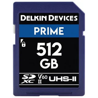 Delkin Devices 512GB Prime UHS-II V60 SDXC Memory Card 300 mb/s