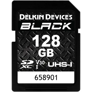 Delkin Devices 128GB BLACK UHS-I V30 SDXC Memory Card 90 mb/s