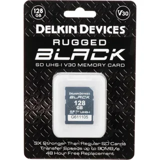 Delkin Devices 128GB BLACK UHS-I V30 SDXC Memory Card 90 mb/s