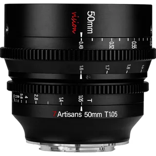 7Artisans 50mm T1.05 Fuji (FX Mount) APS-C MF Cine Lens Siyah