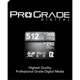 Prograde 512GB SDXC UHS-II V90 Memory Card (300MB/S)