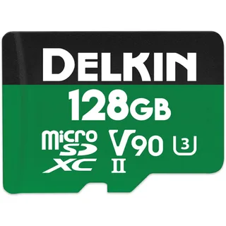 Delkin Devices 128GB POWER UHS-II V90 microSDXC Memory Card 300 mb/s
