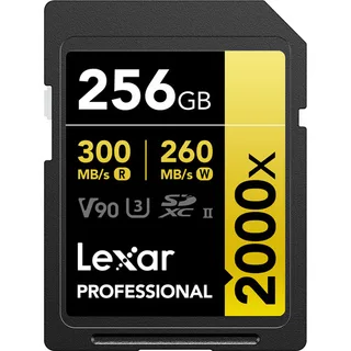 Lexar 256 GB Professional 2000x V90 UHS-II SDXC Memory Card