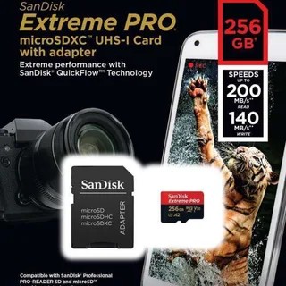 Sandisk 256 GB Extreme PRO MicroSDXC UHS-1 A2 200MB/s 