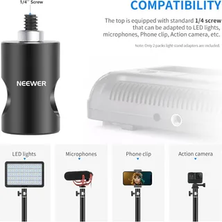 NEEWER ST12 Hızlı Adaptör Dönüştürücü - Işık Standı Uç Adaptörü (2'li Paket)