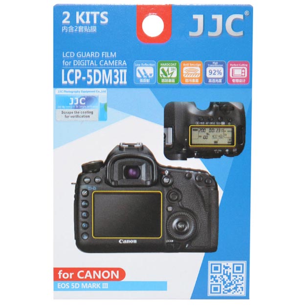 JJC LCP-5DM3II LCD Ekran Koruyucu Film 2`li Paket (Canon EOS 5D III, 5Ds, 5DsR, 5D IV)